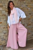 Arbi Gingham Palazzo Pant Indian Pink